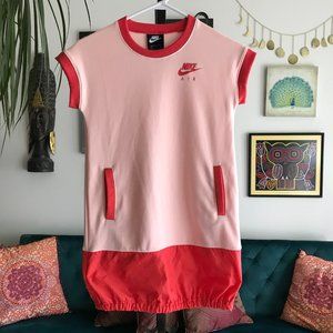 NIKE AIR sz S Activewear Peach & Orange Sleeveless Jersey Pockets Top